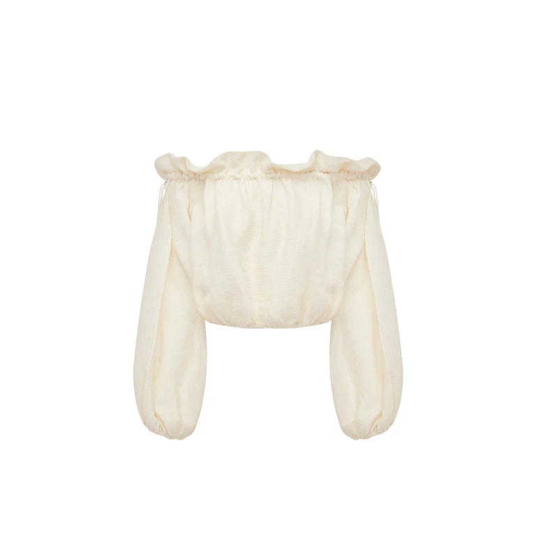 Shona Joy Jasper Linen Blend Blouse - Resin - Tops - Australian Luxury Eventwear at Luxury Shoes 