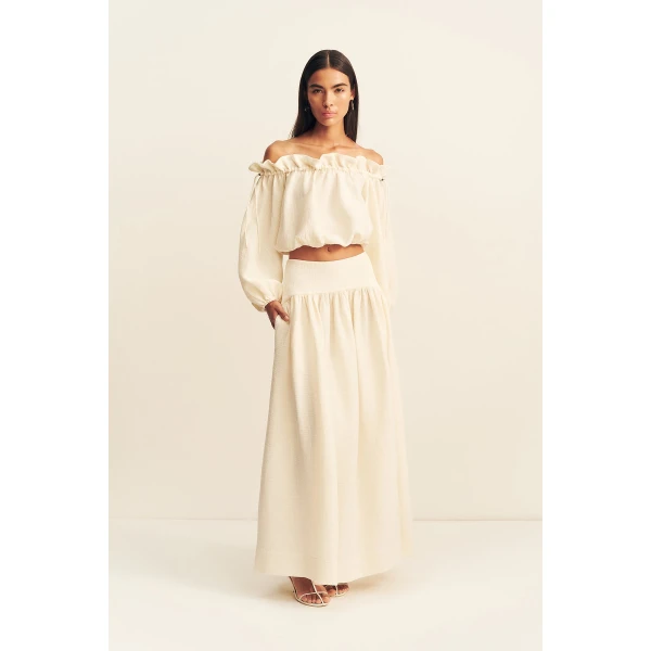 Shona Joy Jasper Linen Blend Maxi Skirt - Resin - Skirts - Australian Luxury Eventwear at Luxury Shoes 