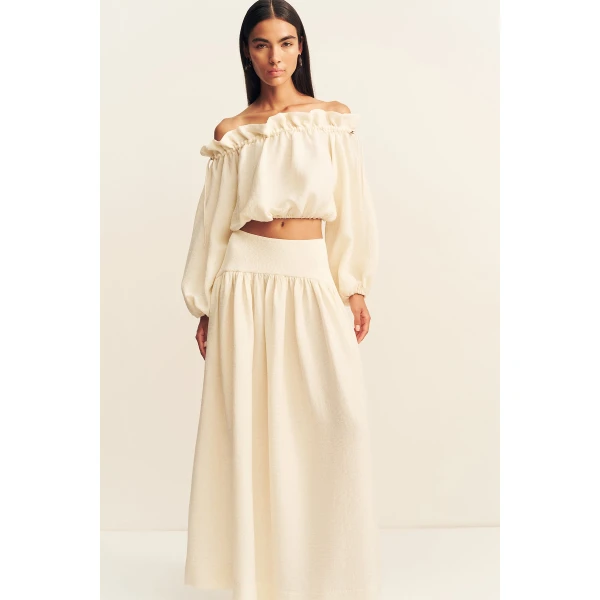 Shona Joy Jasper Linen Blend Maxi Skirt - Resin - Skirts - Australian Luxury Eventwear at Luxury Shoes 