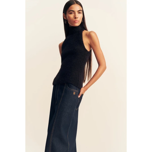 Shona Joy Korine Racer Back Top - Black - Tops - Australian Luxury Eventwear at Luxury Shoes 