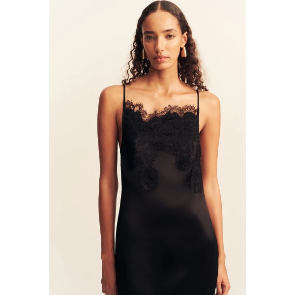 Shona Joy Lucia Lace Slip Midi Dress - Black - Dresses - Australian Luxury Eventwear at Luxury Shoes 