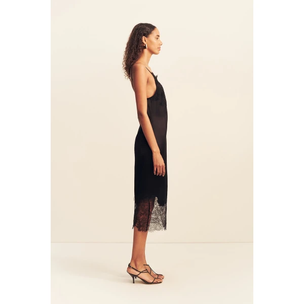 Shona Joy Lucia Lace Slip Midi Dress - Black - Dresses - Australian Luxury Eventwear at Luxury Shoes 