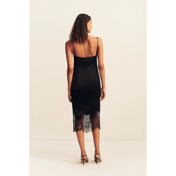 Shona Joy Lucia Lace Slip Midi Dress - Black - Dresses - Australian Luxury Eventwear at Luxury Shoes 