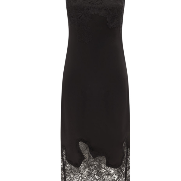 Shona Joy Lucia Lace Slip Midi Dress – Black