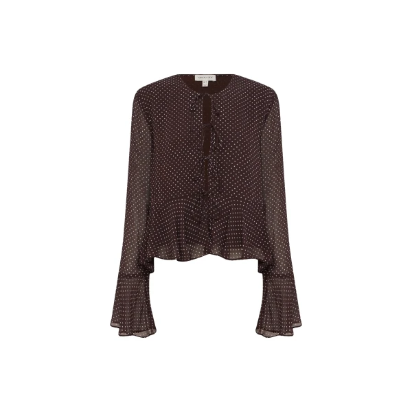 Shona Joy Maddox Long Sleeve Ruffle Top - Tops - Australian Luxury Eventwear at Luxury Shoes 