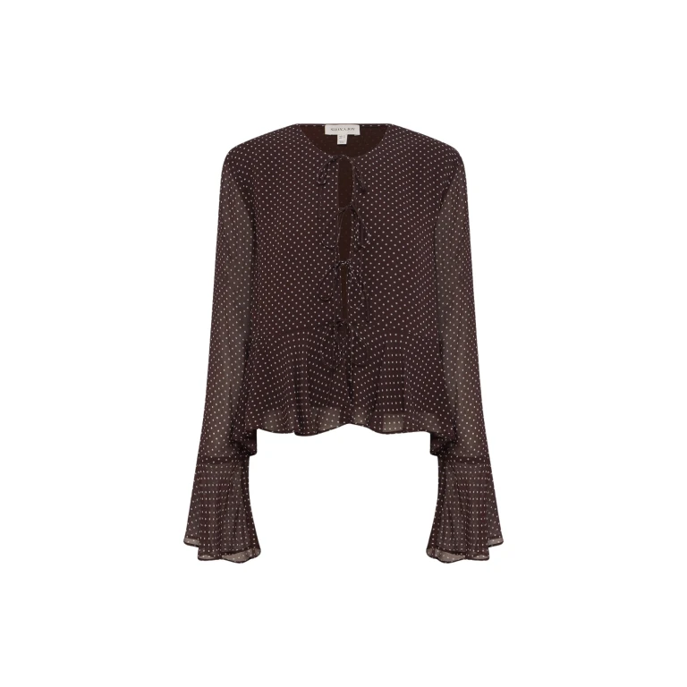 Shona Joy Maddox Long Sleeve Ruffle Top - Tops - Australian Luxury Eventwear at Luxury Shoes 