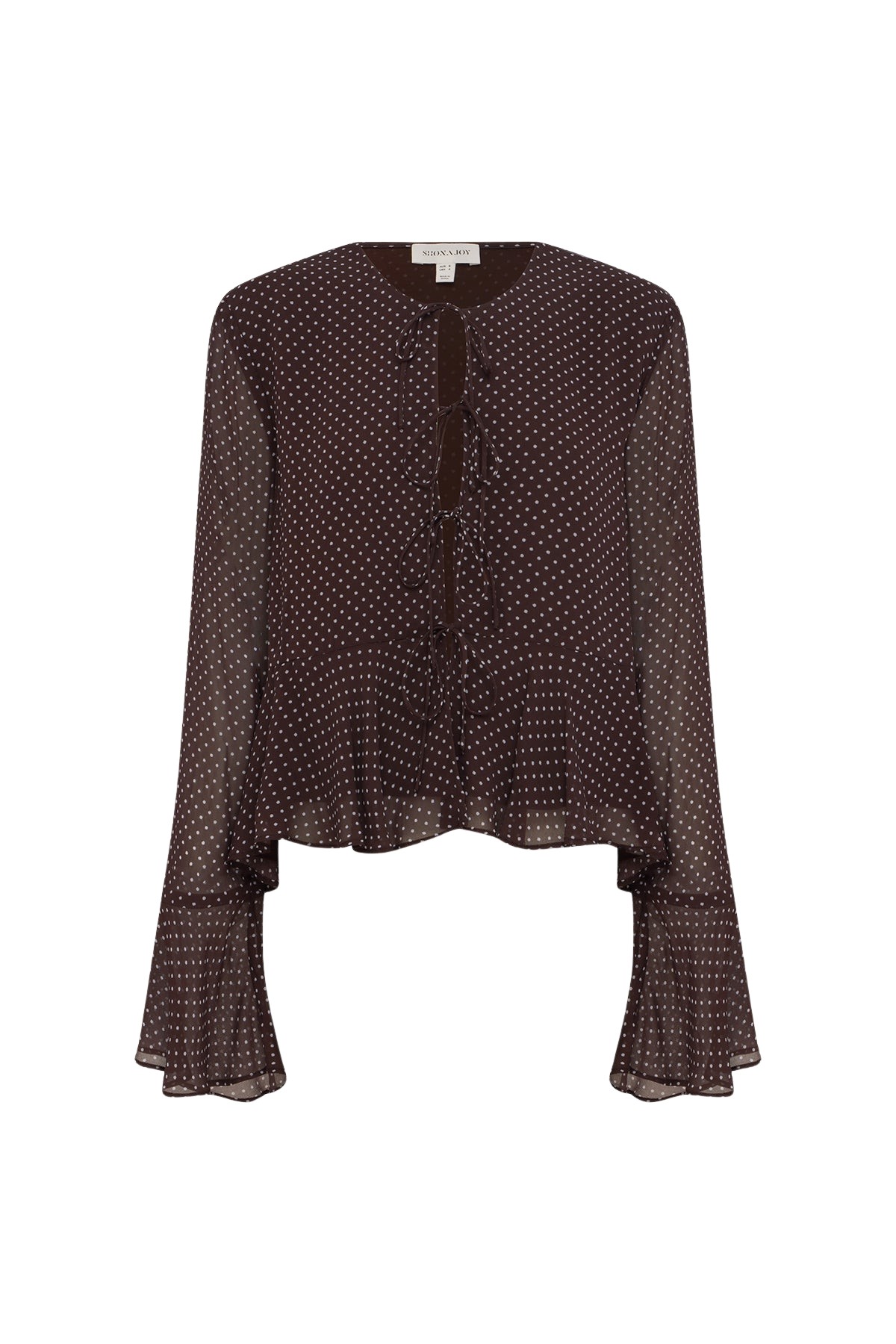 Shona Joy Maddox Long Sleeve Ruffle Top