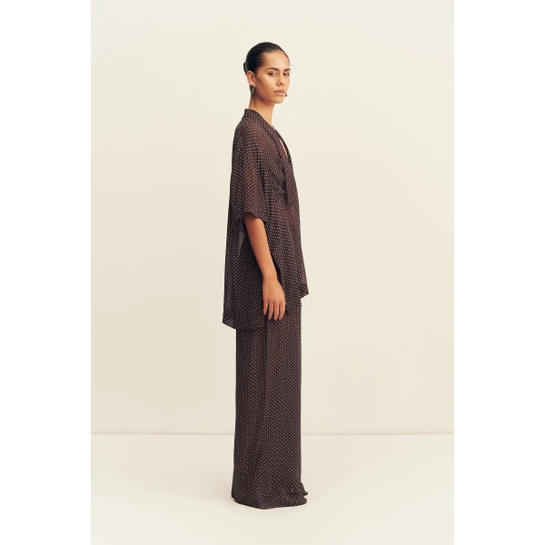 Shona Joy Maddox Short Sleeve Neck Tie Shirt - Tops - Australian Luxury Eventwear at Luxury Shoes 