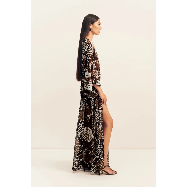 Shona Joy Maia Long Sleeve Plunged Maxi Dress - Dresses - Australian Luxury Eventwear at Luxury Shoes 