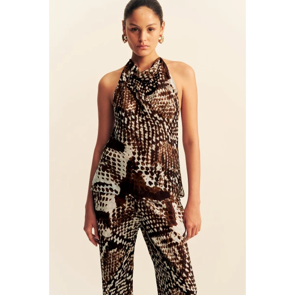 Shona Joy Maia Sheer Open Back Cowl Top - Tops - Australian Luxury Eventwear at Luxury Shoes 