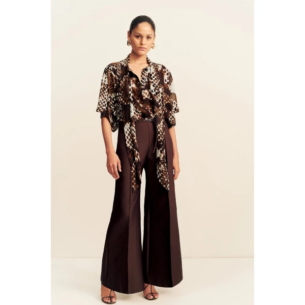 Shona Joy Maia Sheer Scarf Shirt With Tie - Tops - Australian Luxury Eventwear at Luxury Shoes 