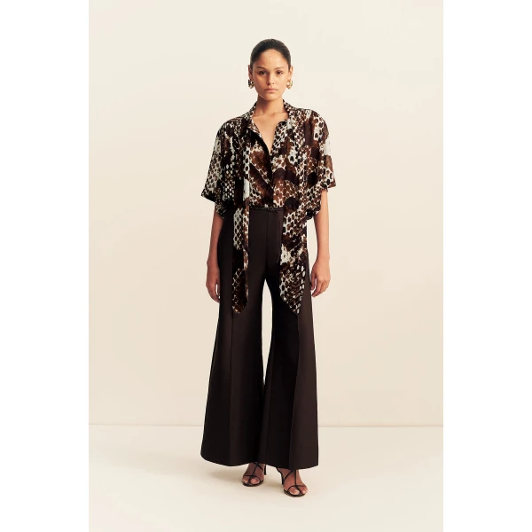 Shona Joy Maia Sheer Scarf Shirt With Tie - Tops - Australian Luxury Eventwear at Luxury Shoes 