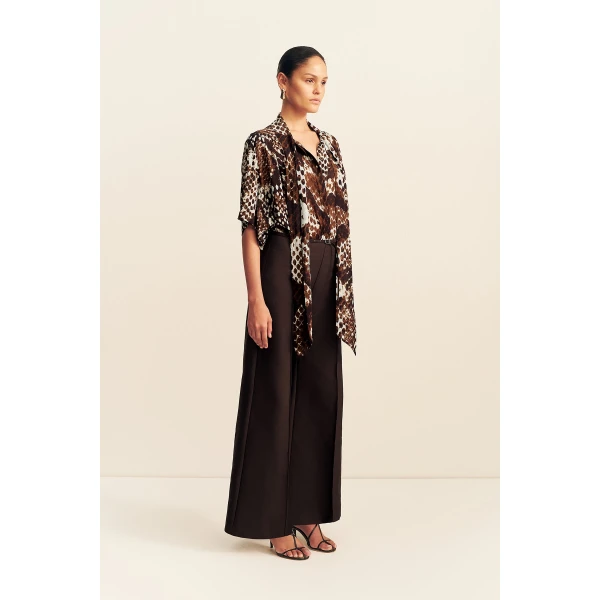 Shona Joy Maia Sheer Scarf Shirt With Tie - Tops - Australian Luxury Eventwear at Luxury Shoes 