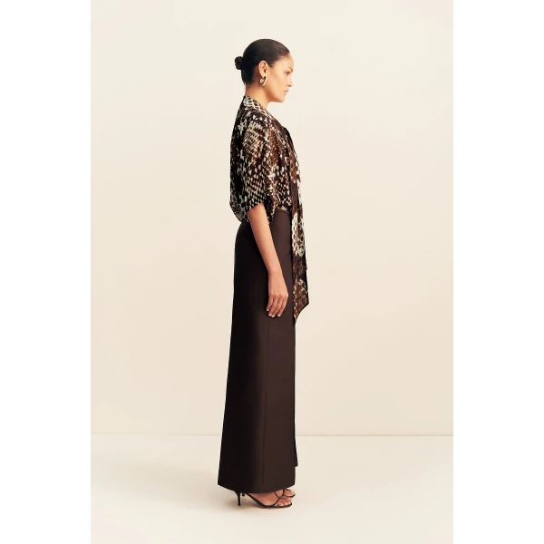 Shona Joy Maia Sheer Scarf Shirt With Tie - Tops - Australian Luxury Eventwear at Luxury Shoes 