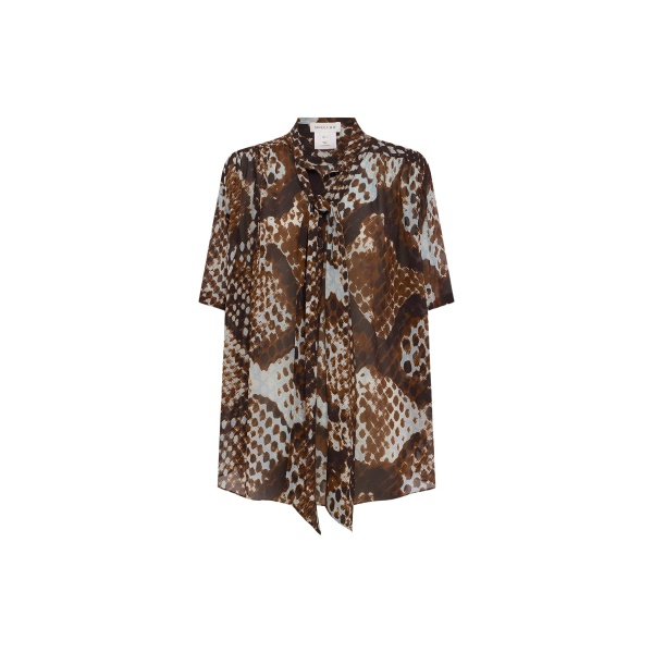 Shona Joy Maia Sheer Scarf Shirt With Tie - Tops - Australian Luxury Eventwear at Luxury Shoes 