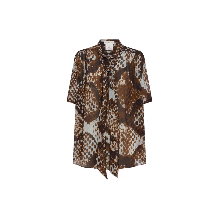Shona Joy Maia Sheer Scarf Shirt With Tie - Tops - Australian Luxury Eventwear at Luxury Shoes 