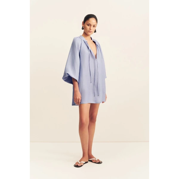 Shona Joy Marlowe Linen Blend Mini Dress - Chambray - Dresses - Australian Luxury Eventwear at Luxury Shoes 