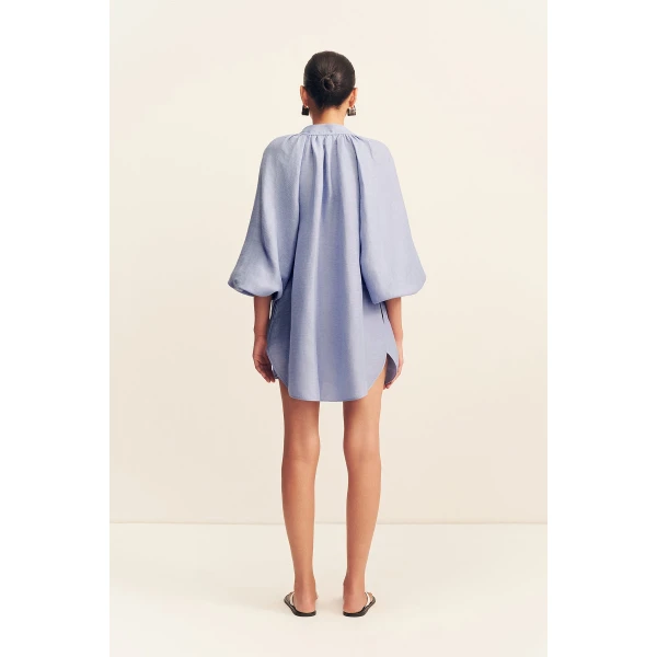 Shona Joy Marlowe Linen Blend Mini Dress - Chambray - Dresses - Australian Luxury Eventwear at Luxury Shoes 