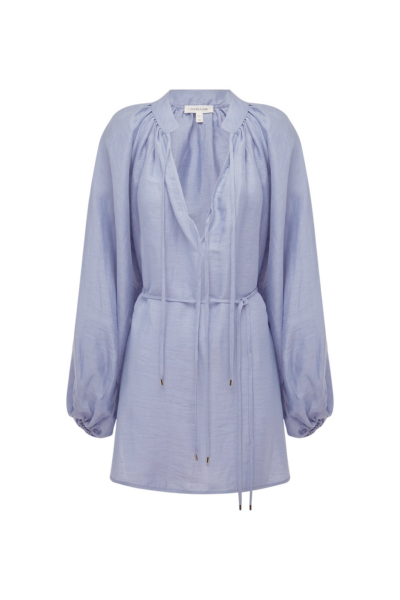Shona Joy Marlowe Linen Blend Mini Dress - Chambray - Dresses - Australian Luxury Eventwear at Luxury Shoes 