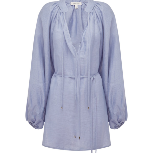 Shona Joy Marlowe Linen Blend Mini Dress – Chambray