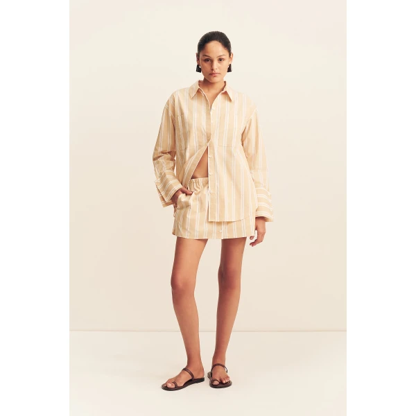 Shona Joy Omri Cotton Oversized Shirt - Tops - Australian Luxury Eventwear at Luxury Shoes 