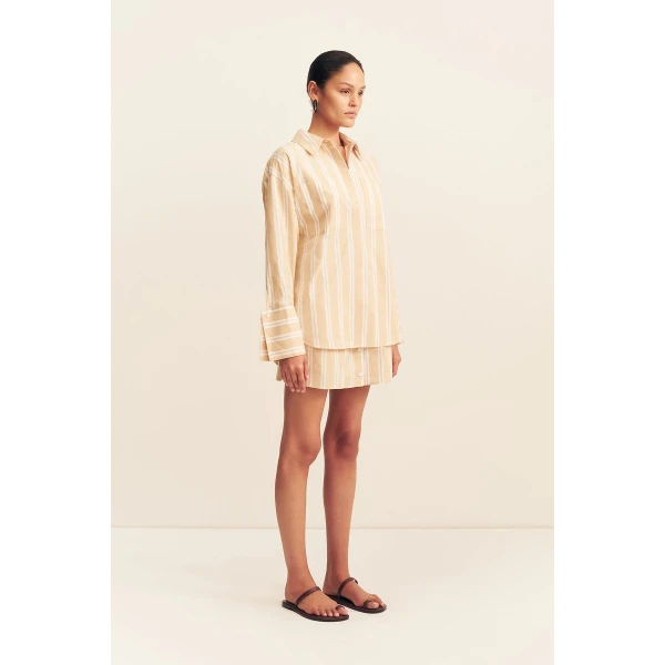 Shona Joy Omri Cotton Oversized Shirt - Tops - Australian Luxury Eventwear at Luxury Shoes 