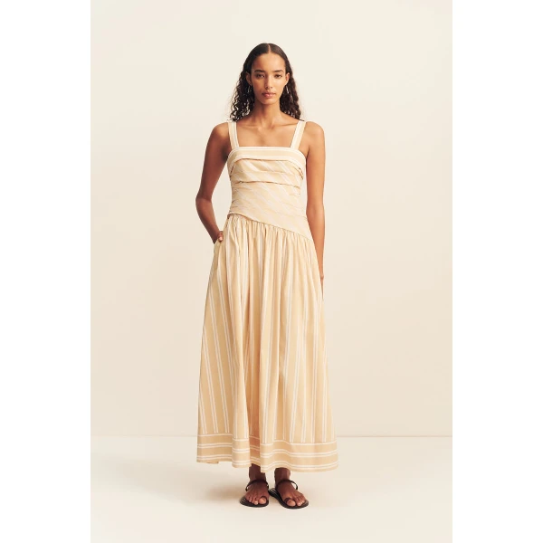 Shona Joy Omri Cotton Square Neck Maxi Dress - Dresses - Australian Luxury Eventwear at Luxury Shoes 