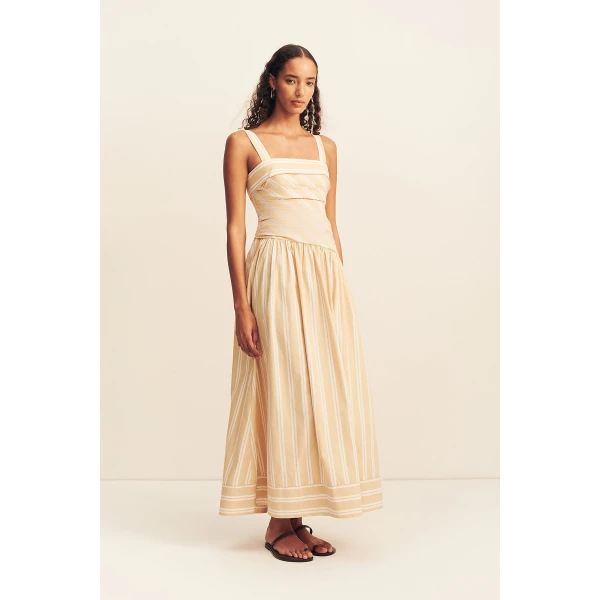 Shona Joy Omri Cotton Square Neck Maxi Dress - Dresses - Australian Luxury Eventwear at Luxury Shoes 