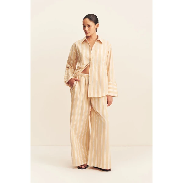 Shona Joy Omri Cotton Wide Leg Pant - Pants - Australian Luxury Eventwear at Luxury Shoes 