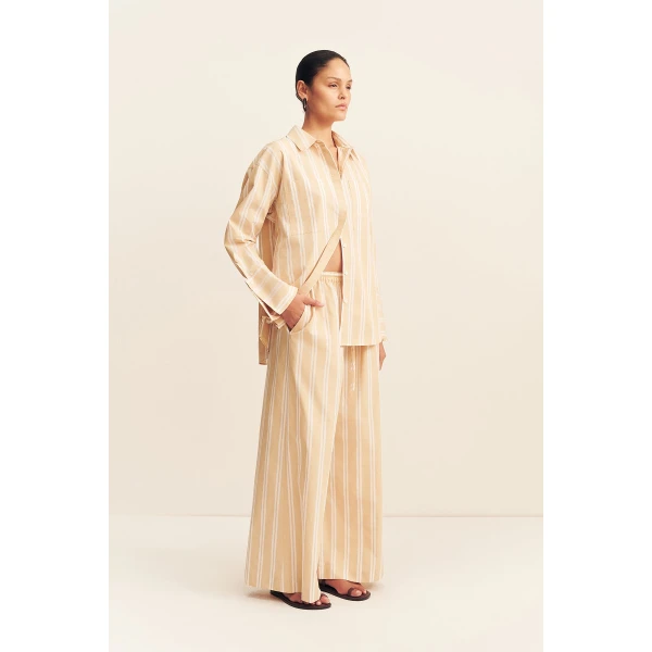 Shona Joy Omri Cotton Wide Leg Pant - Pants - Australian Luxury Eventwear at Luxury Shoes 