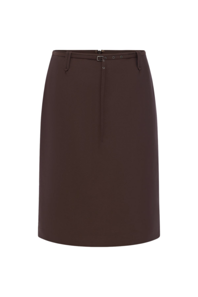 Shona Joy Otis Belted Midi Skirt - Ristretto - Skirts - Australian Luxury Eventwear at Luxury Shoes 
