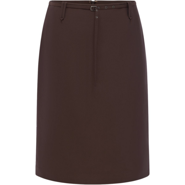 Shona Joy Otis Belted Midi Skirt - Ristretto - Skirts - Australian Luxury Eventwear at Luxury Shoes 