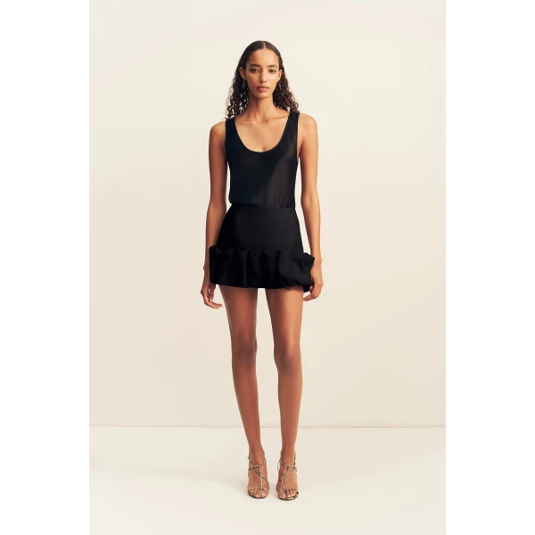 Shona Joy Otis Fitted Bubble Mini Skirt - Black - Skirts - Australian Luxury Eventwear at Luxury Shoes 