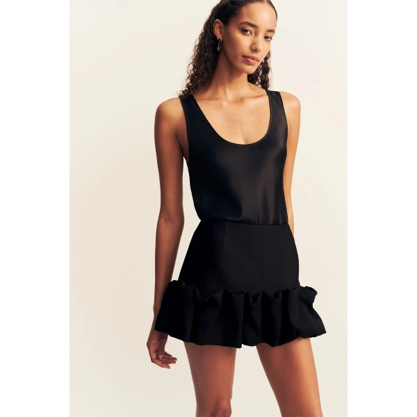 Shona Joy Otis Fitted Bubble Mini Skirt - Black - Skirts - Australian Luxury Eventwear at Luxury Shoes 