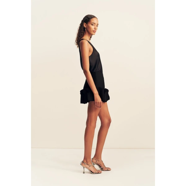 Shona Joy Otis Fitted Bubble Mini Skirt - Black - Skirts - Australian Luxury Eventwear at Luxury Shoes 