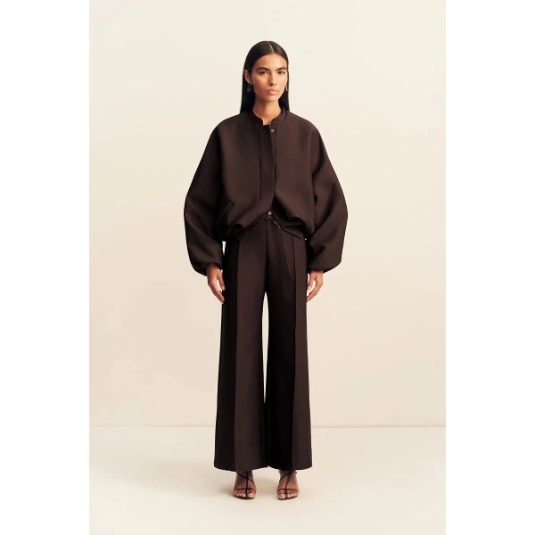 Shona Joy Otis Wide Leg Belted Pant - Ristretto - Pants - Australian Luxury Eventwear at Luxury Shoes 
