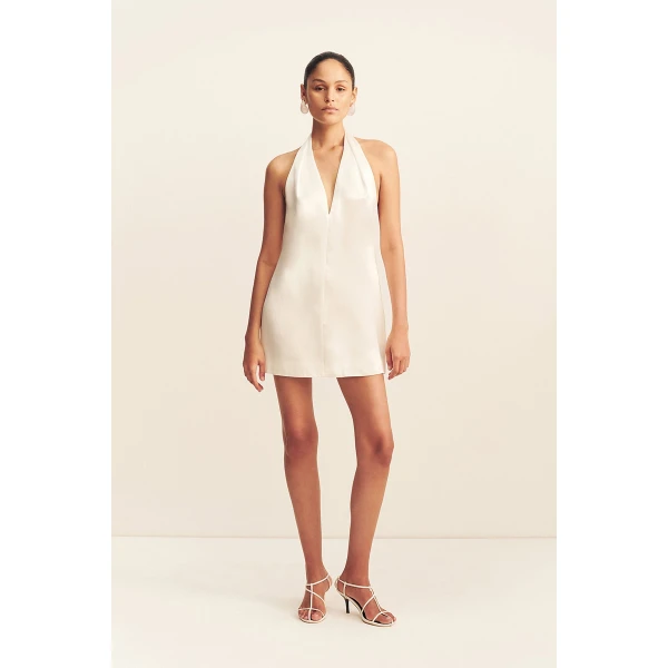 Shona Joy Savanna Halter Neck Mini Dress - Ivory - Dresses - Australian Luxury Eventwear at Luxury Shoes 