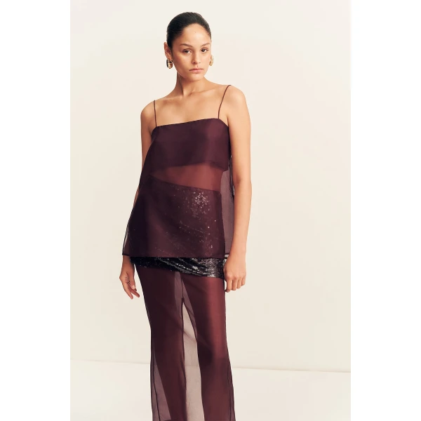 Shona Joy Tibby Silk Organza Cami - Port Royale - Tops - Australian Luxury Eventwear at Luxury Shoes 