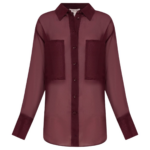 Shona Joy Tibby Silk Organza Shirt - Port Royale - Tops - Australian Luxury Eventwear at Luxury Shoes 