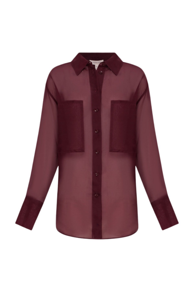 Shona Joy Tibby Silk Organza Shirt - Port Royale - Tops - Australian Luxury Eventwear at Luxury Shoes 