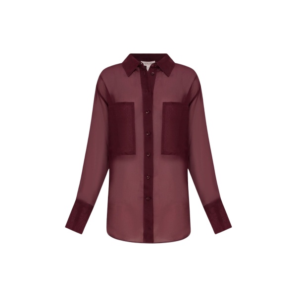 Shona Joy Tibby Silk Organza Shirt - Port Royale - Tops - Australian Luxury Eventwear at Luxury Shoes 