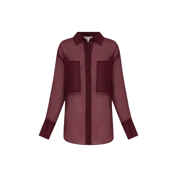 Shona Joy Tibby Silk Organza Shirt - Port Royale - Tops - Australian Luxury Eventwear at Luxury Shoes 