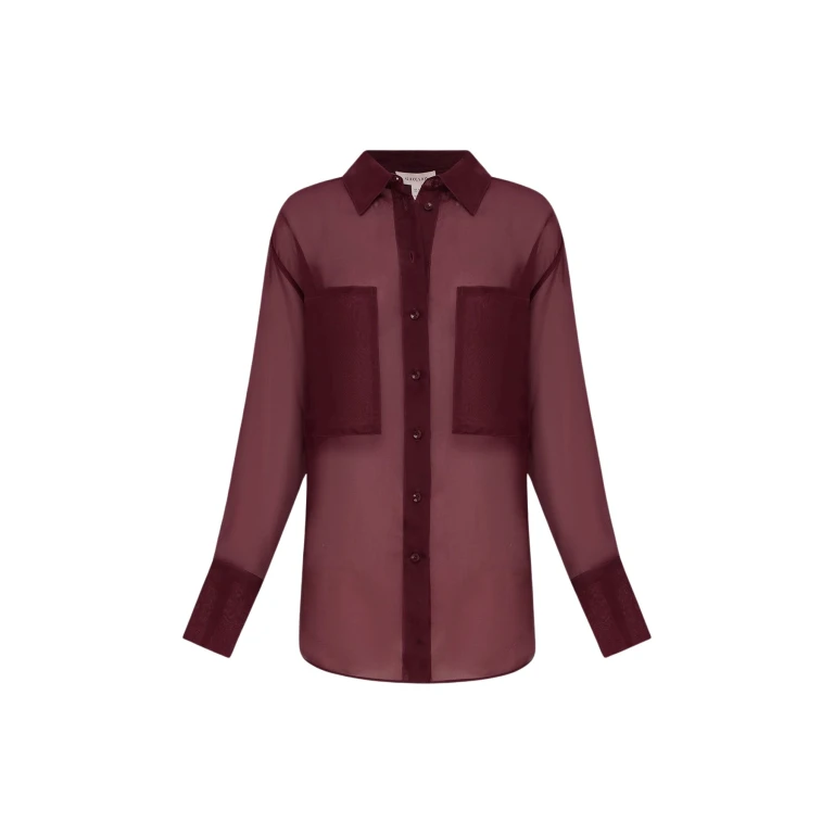 Shona Joy Tibby Silk Organza Shirt - Port Royale - Tops - Australian Luxury Eventwear at Luxury Shoes 