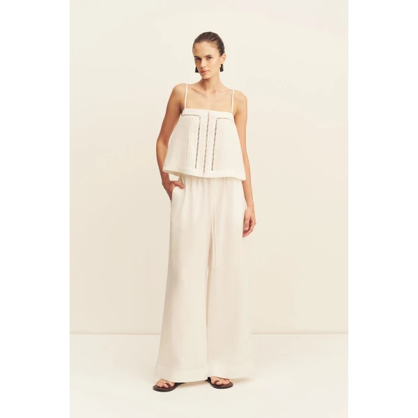 Shona Joy Tommy Linen Cami - Ivory - Tops - Australian Luxury Eventwear at Luxury Shoes 