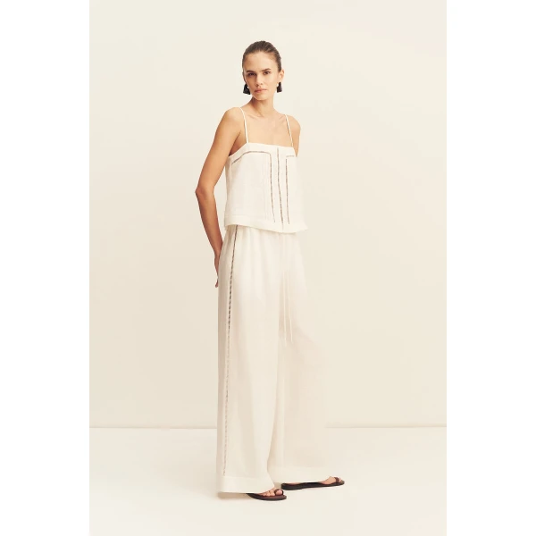 Shona Joy Tommy Linen Cami - Ivory - Tops - Australian Luxury Eventwear at Luxury Shoes 
