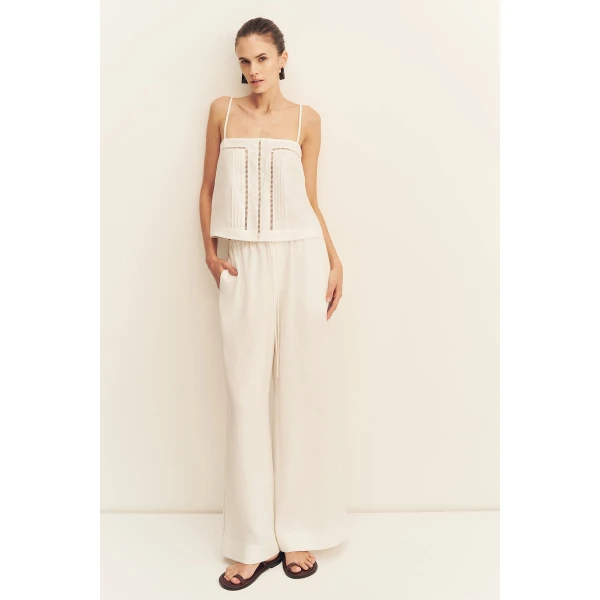 Shona Joy Tommy Linen Cami - Ivory - Tops - Australian Luxury Eventwear at Luxury Shoes 