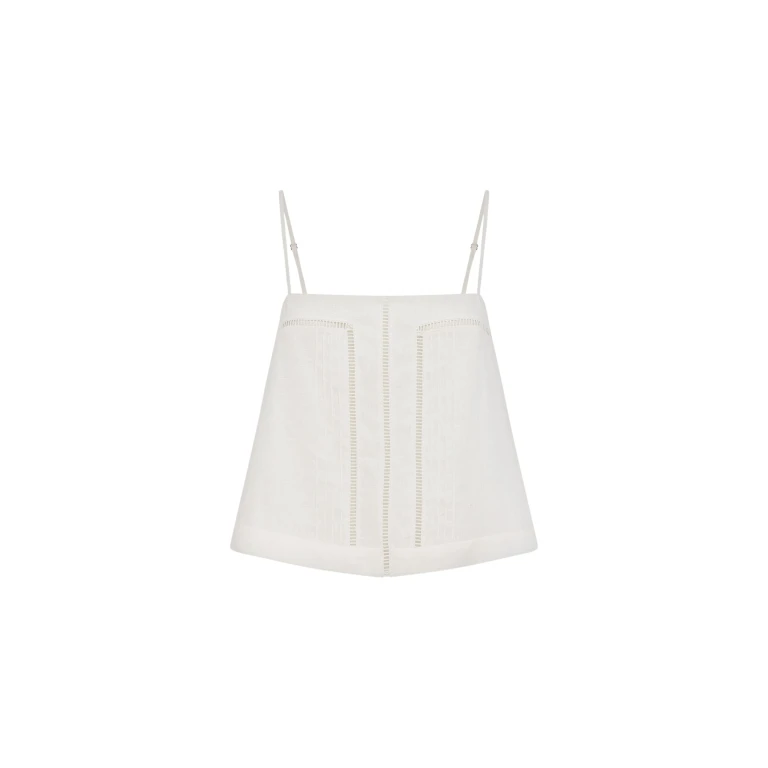 Shona Joy Tommy Linen Cami - Ivory - Tops - Australian Luxury Eventwear at Luxury Shoes 