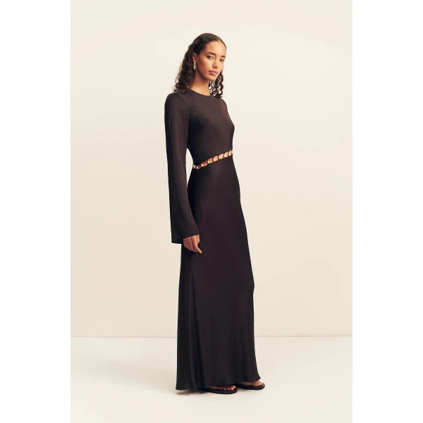 Shona Joy Winslow Asymmetric Maxi Dress With Beads - Black - Dresses - Australian Luxury Eventwear at Luxury Shoes 