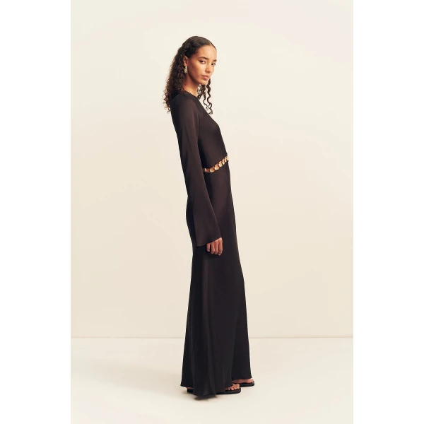 Shona Joy Winslow Asymmetric Maxi Dress With Beads - Black - Dresses - Australian Luxury Eventwear at Luxury Shoes 