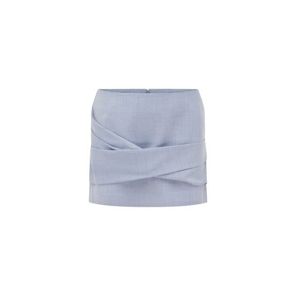 Shona Joy asher draped mini skirt - chambray blue - Skirts - Australian Luxury Eventwear at Luxury Shoes 